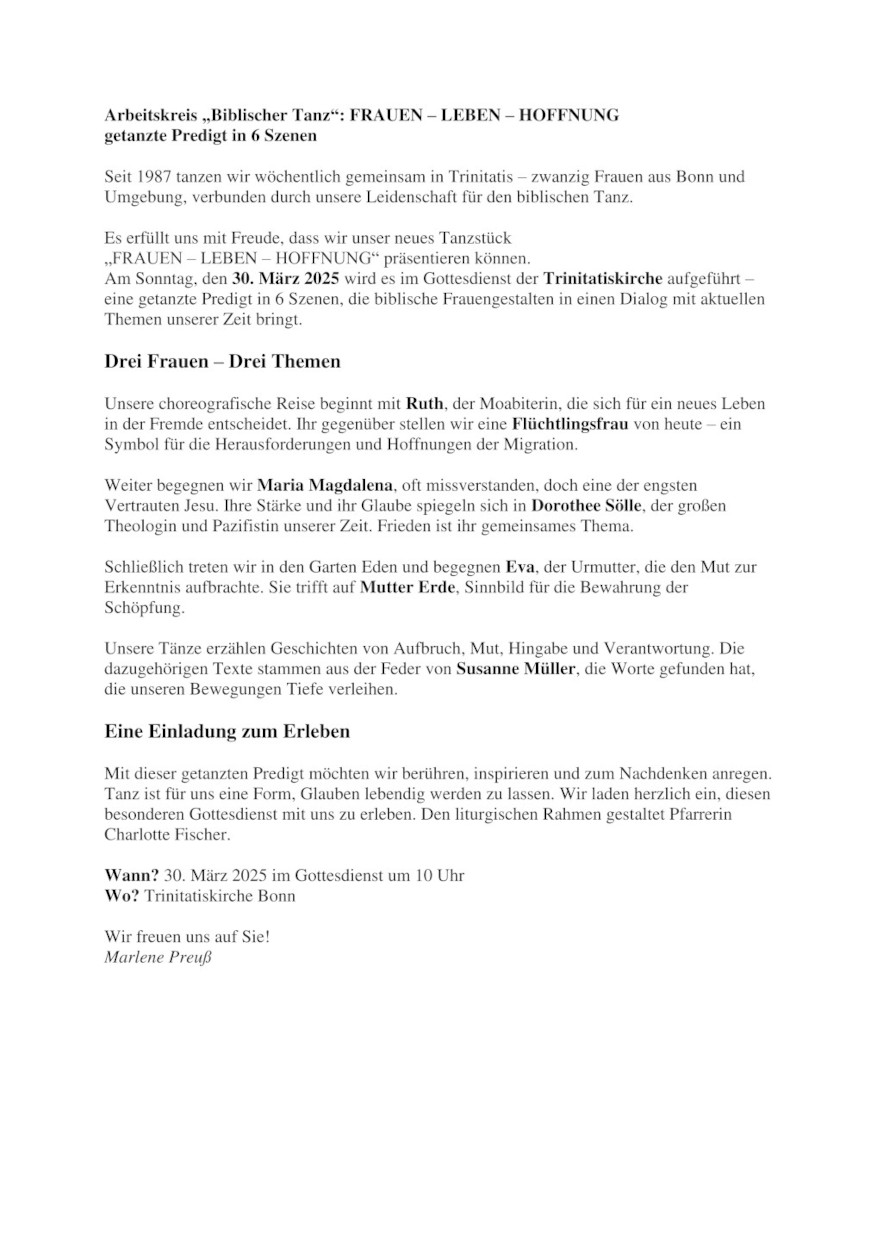 Biblischer Tanz 2025